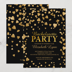 Modern inbjudan till Guld-konfetti Bachelorette-pa