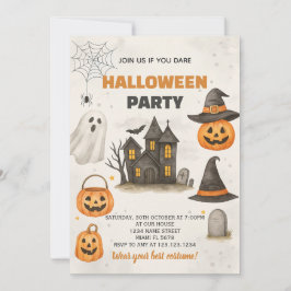Modern inbjudan till Halloween fest