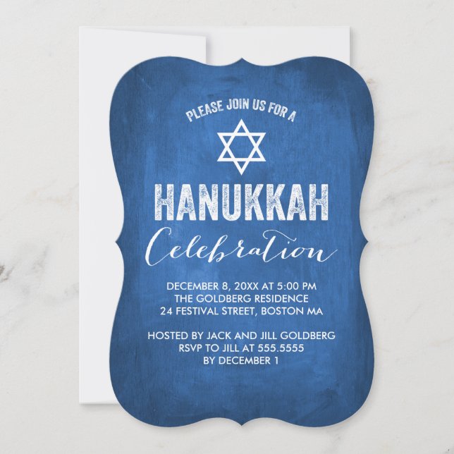 Modern inbjudan till Hanukkah Firande (Framsida)