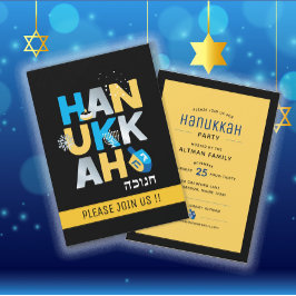 Modern inbjudan till Hanukkah-partiet