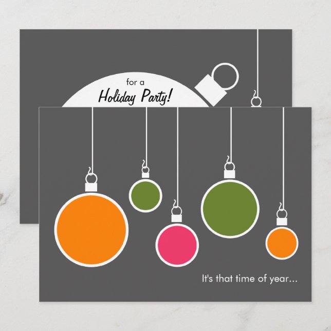 Modern inbjudan till Helgdag - Mörk Grått (Fram/baksida)