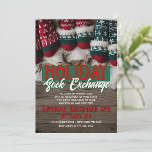 Modern inbjudan till Helgdag Sock Exchange Party
