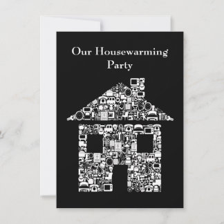 Modern inbjudan till House Houseuppvärmningspartie