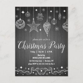 Modern inbjudan till julfest i Rustic Helgdag