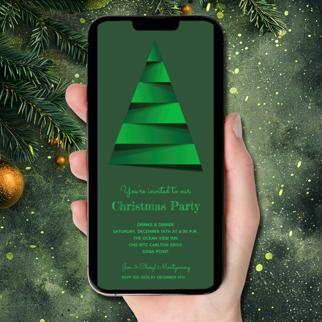 Modern inbjudan till Julgran-partiet (Modern Christmas Tree Party Invitations - INSTANT DOWNLOAD and/or PRINTED)