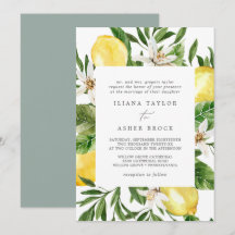 Modern inbjudan till Lemon Garden Wedding
