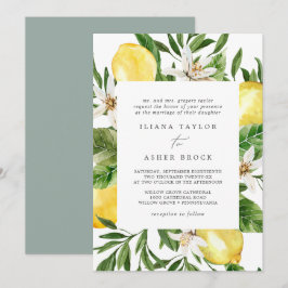 Modern inbjudan till Lemon Garden Wedding
