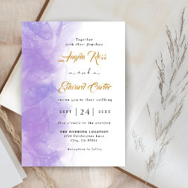 Modern inbjudan till Lila Violet Wedding