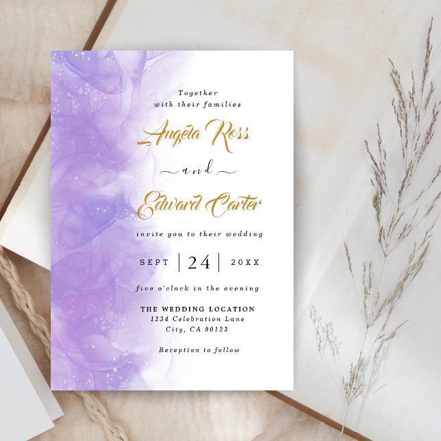 Modern inbjudan till Lila Violet Wedding (Skapare uppladdad)