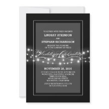 modern inbjudan till ljus-bröllop med svart sträng
