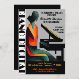 Modern inbjudan till minimal Abstrakt i Piano-skäl