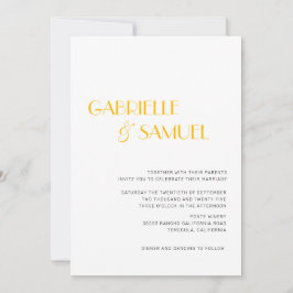 Modern inbjudan till Modern minimalt bröllop till 