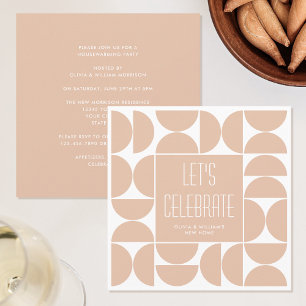 Modern inbjudan till Party Apricot Beige till uppv