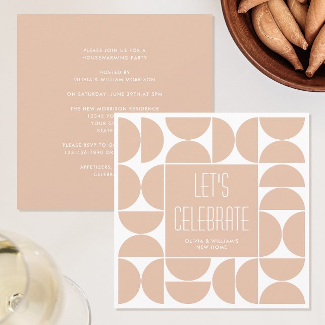 Modern inbjudan till Party Apricot Beige till uppv (Skapare uppladdad)