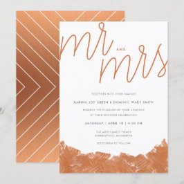 Modern inbjudan till penselpenselpenselbröllop