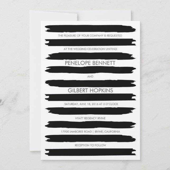 Modern inbjudan till penselpropaganda för bröllop (Framsida)