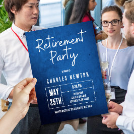 Modern Inbjudan till pensionsfest | Blå gradient