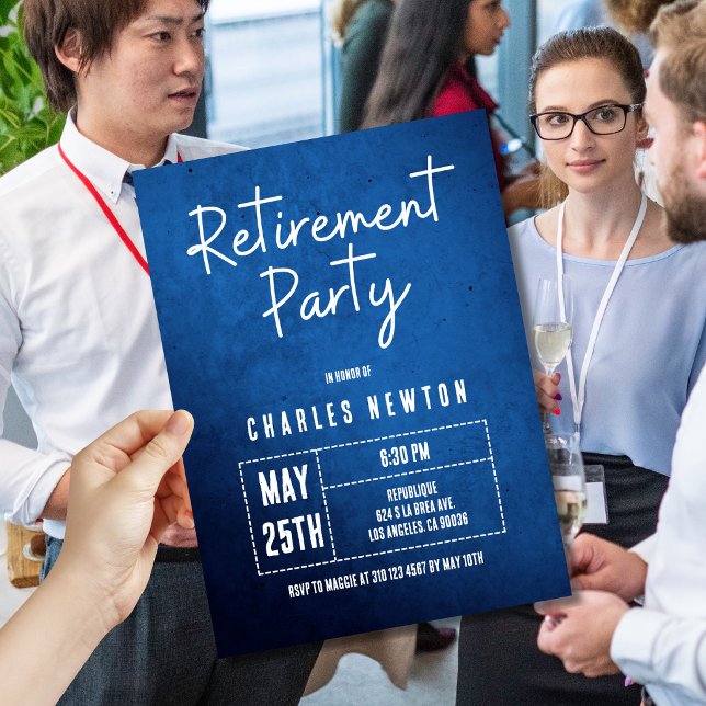 Modern Inbjudan till pensionsfest | Blå gradient (Skapare uppladdad)