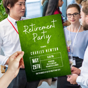 Modern inbjudan till pensionsfest Grön gradient