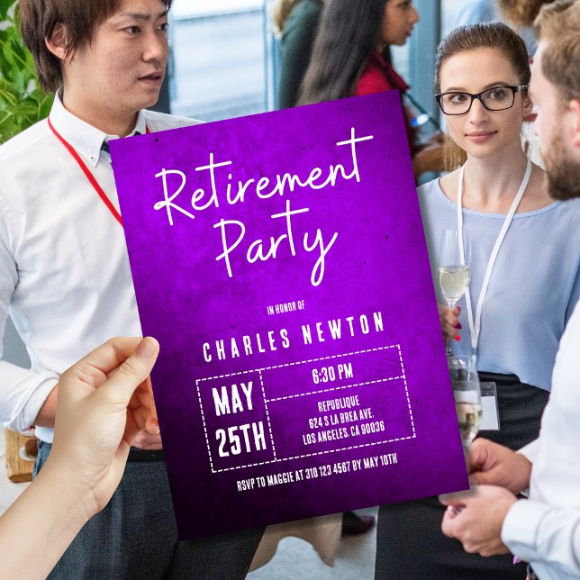 Modern Inbjudan till pensionsfest | Lila gradient (Skapare uppladdad)