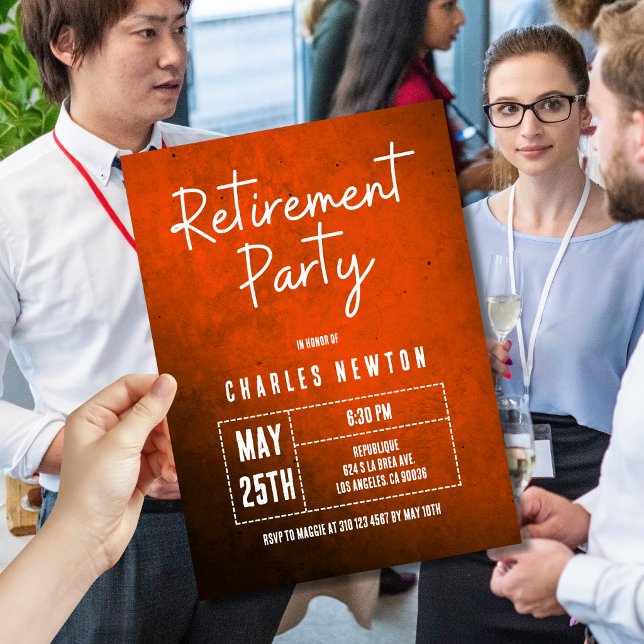 Modern Inbjudan till pensionsfest | Orange gradien (Skapare uppladdad)