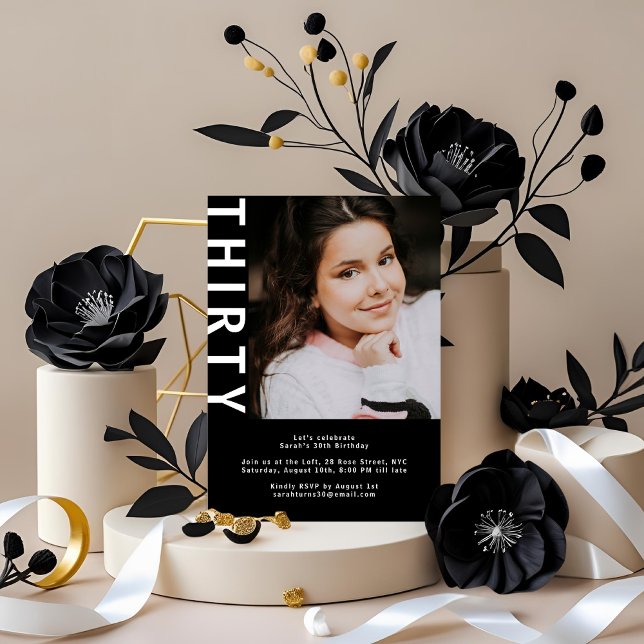 Modern inbjudan till Photo 30års födelsedag - Dold (Skapare uppladdad)