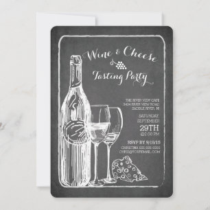Modern inbjudan till provsmakningspartiet Vin & Ch