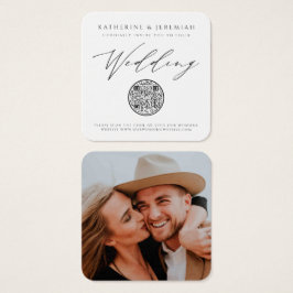 Modern inbjudan till QR-kod i Elegant bröllop Fyrkantigt Visitkort