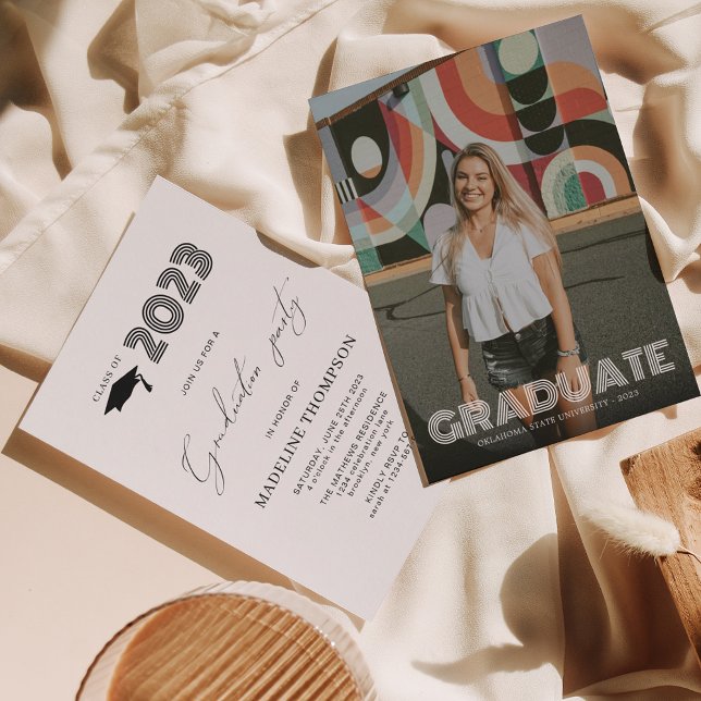 Modern inbjudan till Retro-fotoserver för Studentf (Skapare uppladdad)