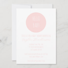 Modern inbjudan till Rosa Baby Shower