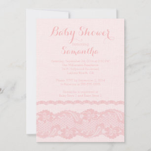 Modern inbjudan till Rosa Burlap & Snöre Baby Show