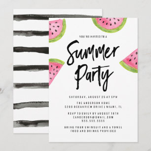 Modern inbjudan till sommarpartiet Watermelon