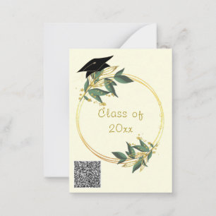 Modern inbjudan till Studenten i Guld med QR-kod
