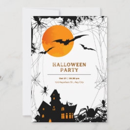 Modern inbjudan till svart och Orange Halloween fe