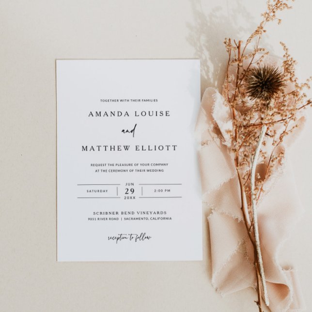 Modern inbjudan till svartvita bröllop (Skapare uppladdad)