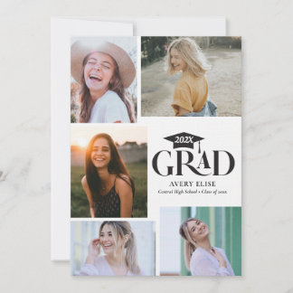 Modern inbjudan till svartvitt-fotokollage