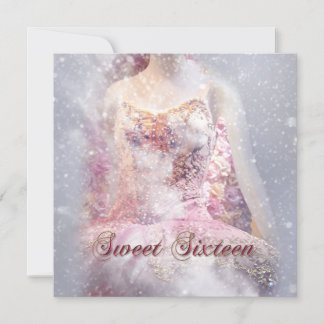 Modern inbjudan till Sweet sixteen på vintertid