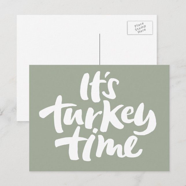 Modern inbjudan till Thanksgiving i Turkiet (Fram/baksida)