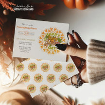 Modern inbjudan till Thanksgivingen Foliage Mandal