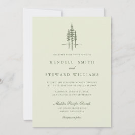 Modern inbjudan till Träd Forest Rustic-bröllop i