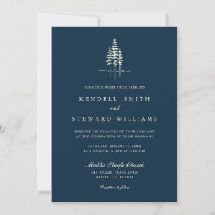 Modern inbjudan till Träd Forest Rustic Wedding