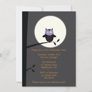 Modern inbjudan till Uggla Halloween fest