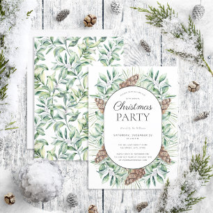 Modern inbjudan till Vinter Fir Cone-julfest