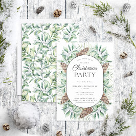 Modern inbjudan till Vinter Fir Cone-julfest