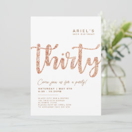 Modern inbjudan till Vita & Ro Guld 30års födelsed