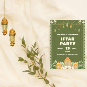 Modern inbjudan till Watercolor Lantern Iftar Part