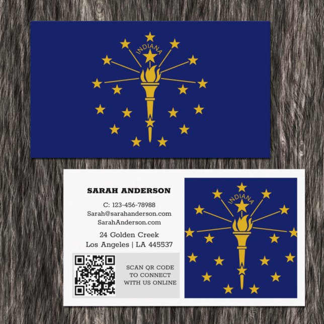 Modern Indiana-Affärskortet, Flagga / USA Visitkort (Skapare uppladdad)