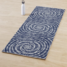 Modern Indigo Blue Spiral Mönster Shibori