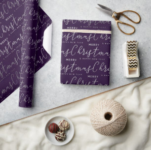 Modern Indigo “God Jul” Scriptmönster Presentpapper