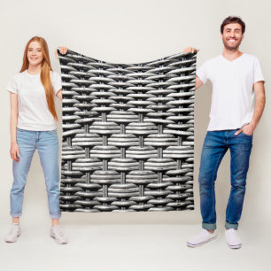 Modern Industrial Metall Weave Mönster Fleecefilt
